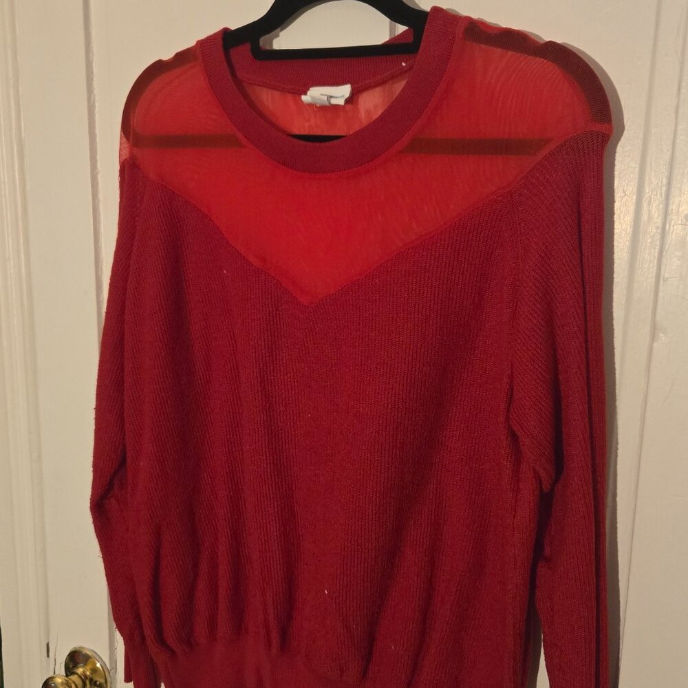 Lularoe sweater with sheer top